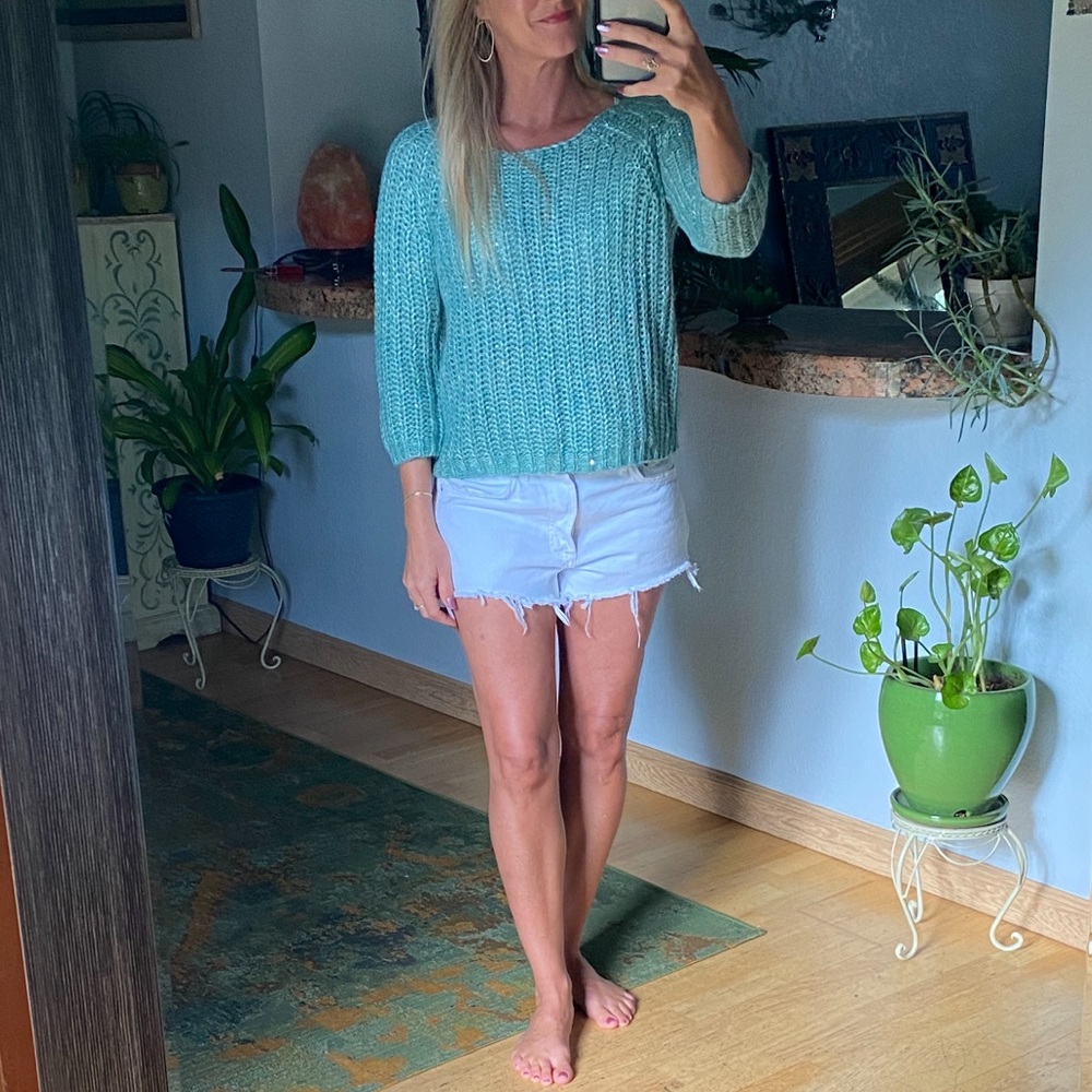 Anthropologie Seafoam Knit Sparkle Sweater - Picture 12 of 16